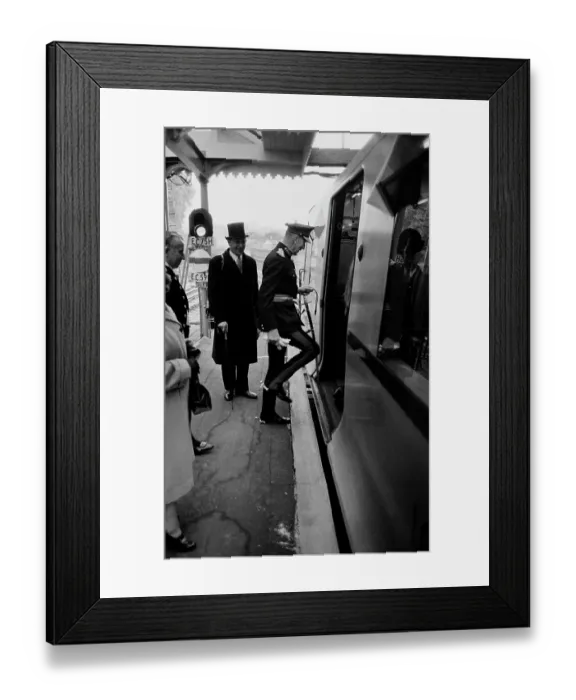 Framed Print : Peer Boards Train To Attend Coronation, 1953 Framed Print : Peer Boards Train To Attend Coronation, 1953