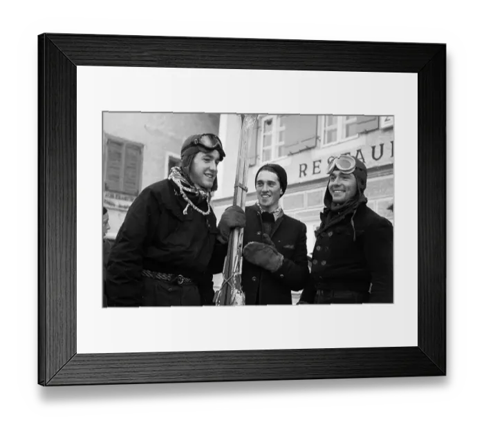 Framed Print : Sidecar Skiers Framed Print : Sidecar Skiers