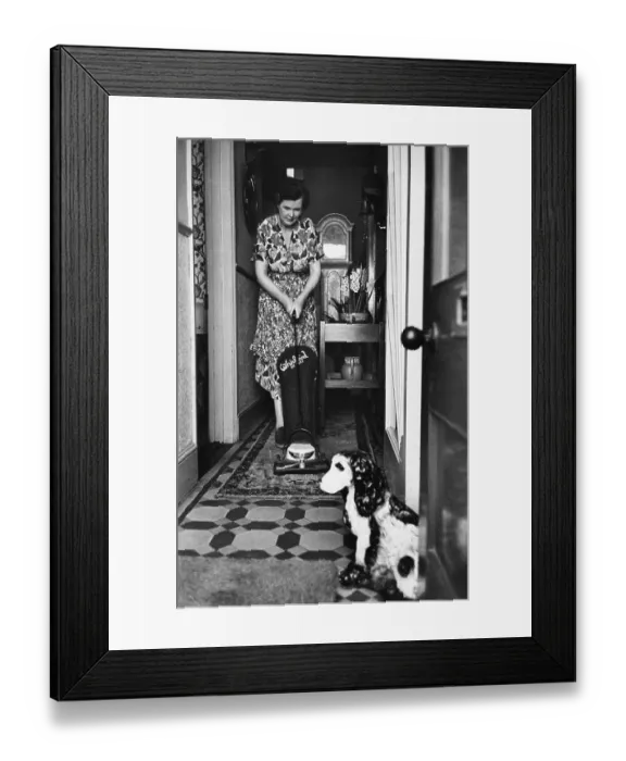 Framed Print : Vacuuming Hall Framed Print : Vacuuming Hall