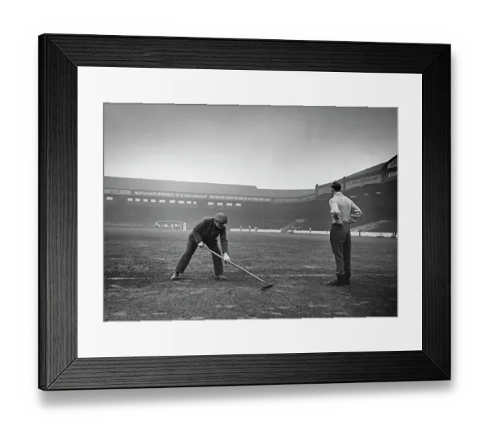 Framed Print : Ground Staff At Maine Road Framed Print : Ground Staff At Maine Road