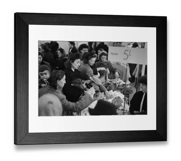 Framed Print : Department Store Sales Shopping, 1950 Framed Print : Department Store Sales Shopping, 1950