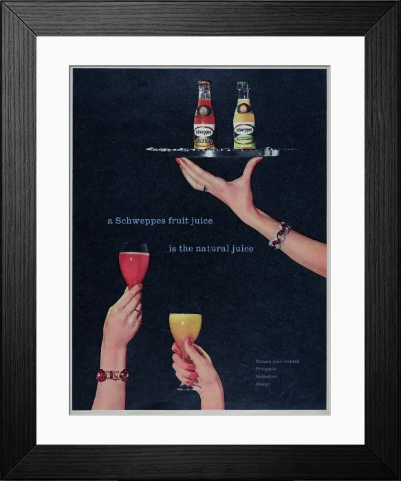 Framed Print : Schweppes Fruit Juice Framed Print : Schweppes Fruit Juice