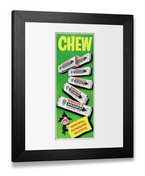 Framed Print : Wrigley's Spearmint Chewing Gum Framed Print : Wrigley's Spearmint Chewing Gum