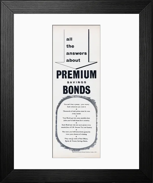 Framed Print : Premium Bonds Framed Print : Premium Bonds