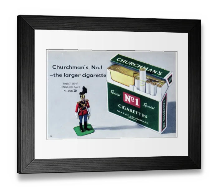 Framed Print : Churchman's No. 1 Cigarettes Framed Print : Churchman's No. 1 Cigarettes