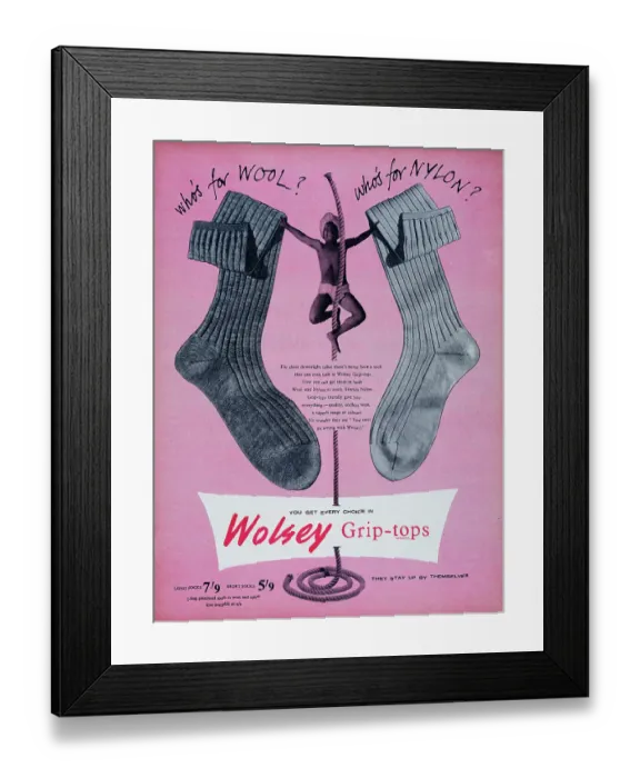 Framed Print : Wolsey Grip-Tops Framed Print : Wolsey Grip-Tops