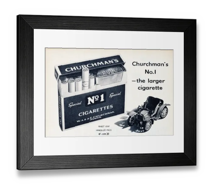 Framed Print : Churchman's Cigarettes Framed Print : Churchman's Cigarettes