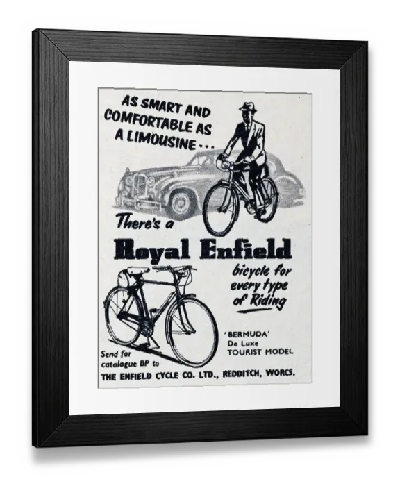 Framed Print : Royal Enfield Bicycles Framed Print : Royal Enfield Bicycles