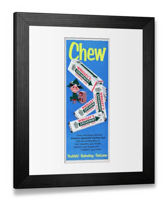 Framed Print : Wrigley's Spearmint Chewing Gum Framed Print : Wrigley's Spearmint Chewing Gum