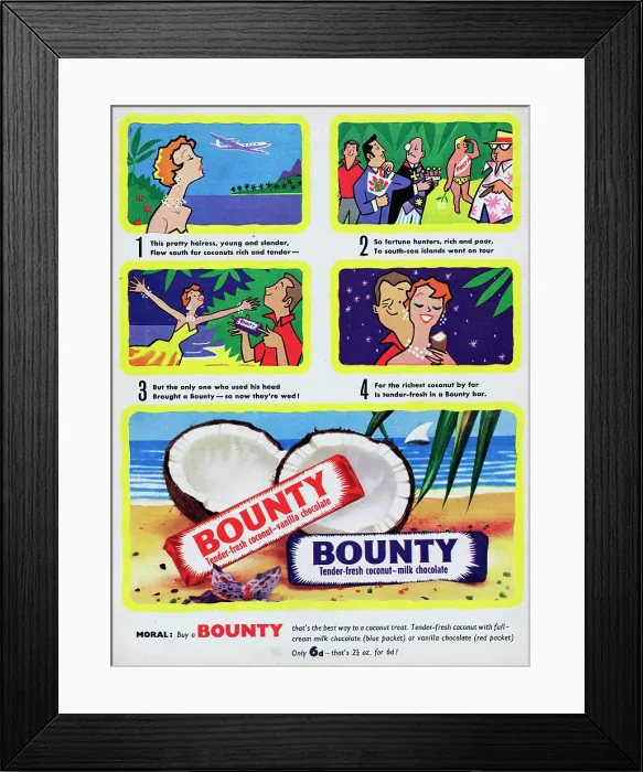 Framed Print : Bounty Chocolate Bar Framed Print : Bounty Chocolate Bar