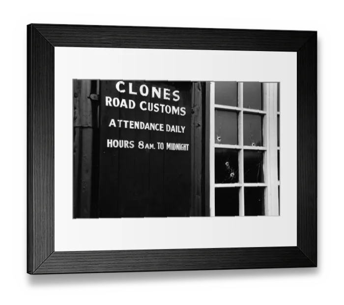 Framed Print : Assassins. 31st December 1956: The Clones Road customs post in Ulster Framed Print : Assassins. 31st December 1956: The Clones Road customs post in Ulster