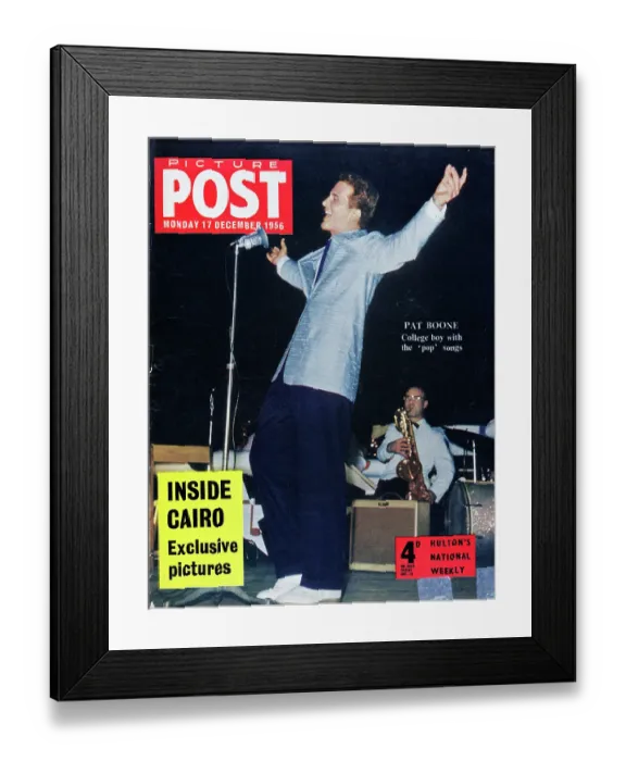 Framed Print : Pat Boone. 17th December 1956: American singer Pat Boone featured on the Framed Print : Pat Boone. 17th December 1956: American singer Pat Boone featured on the