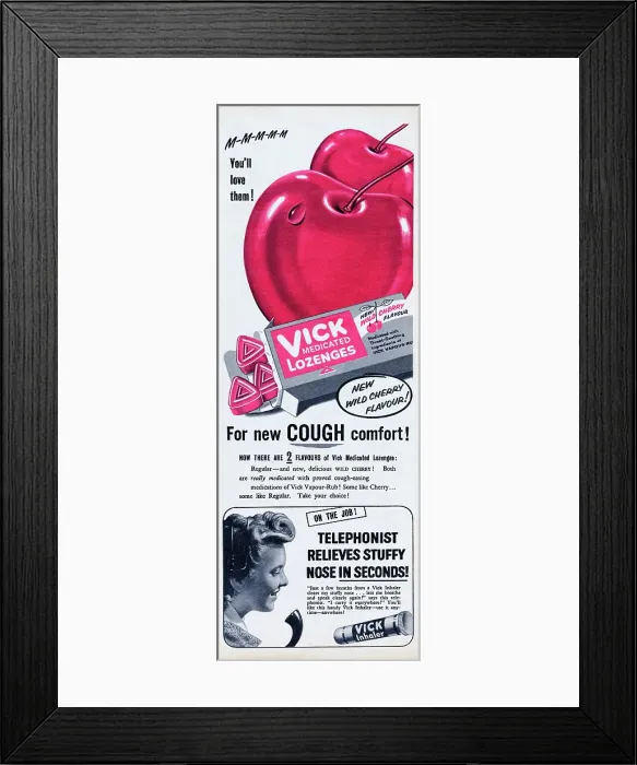 Framed Print : Vick Medicated Lozenges Framed Print : Vick Medicated Lozenges