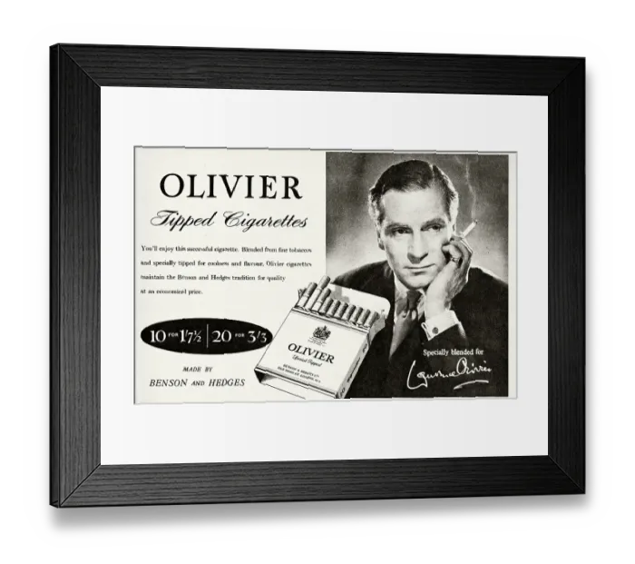 Framed Print : Olivier Cigarettes Framed Print : Olivier Cigarettes