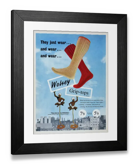 Framed Print : Wolsey Grip-Top Socks Framed Print : Wolsey Grip-Top Socks