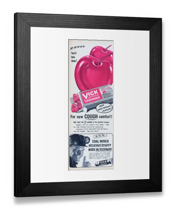 Framed Print : Vick Medicated Lozenges Framed Print : Vick Medicated Lozenges