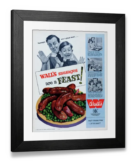 Framed Print : Wall's Sausages Framed Print : Wall's Sausages