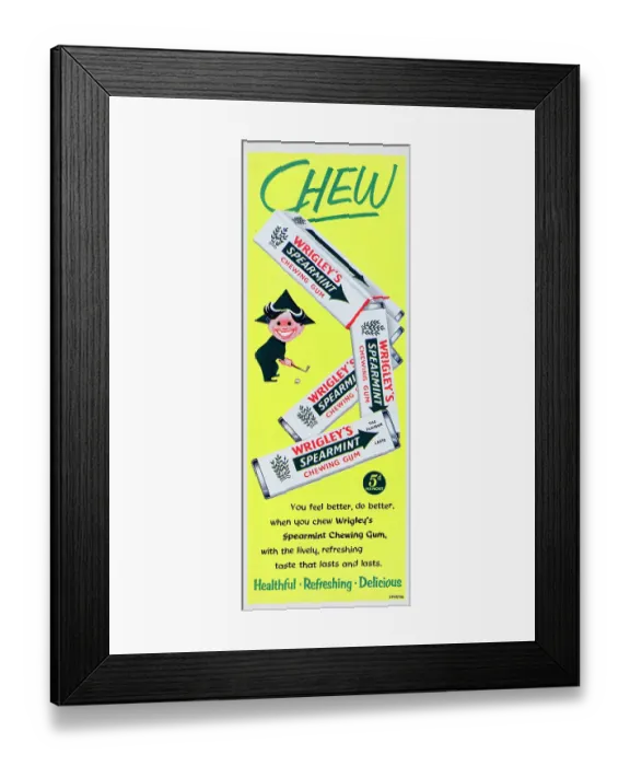 Framed Print : Wrigley's Spearmint Chewing Gum Framed Print : Wrigley's Spearmint Chewing Gum