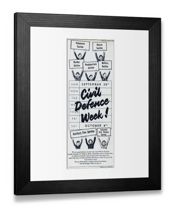 Framed Print : Civil Defence Week Framed Print : Civil Defence Week