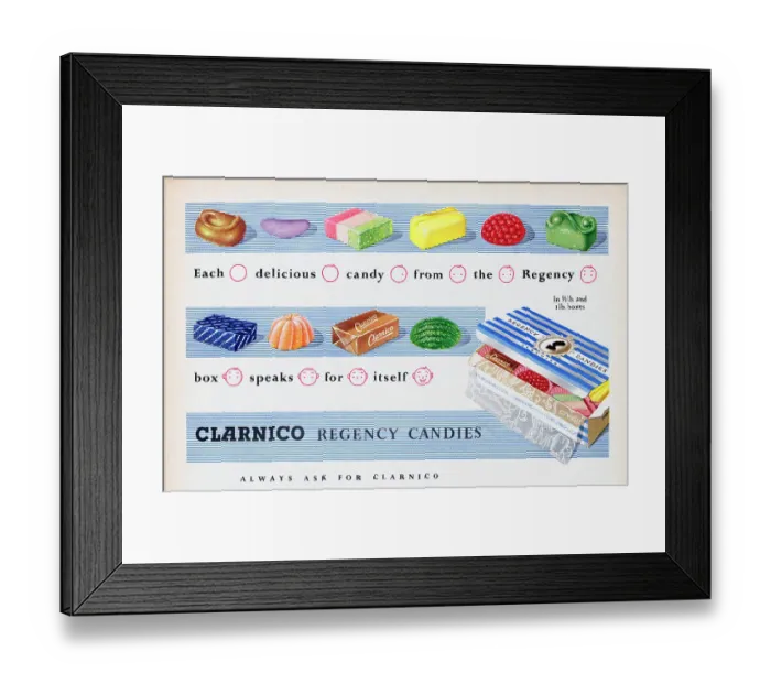 Framed Print : Clarnico Regency Candies Framed Print : Clarnico Regency Candies