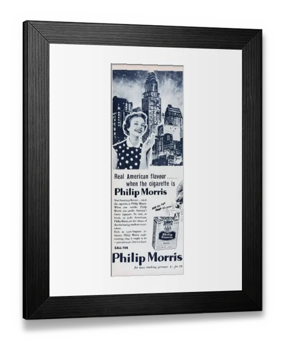 Framed Print : Philip Morris Cigarettes