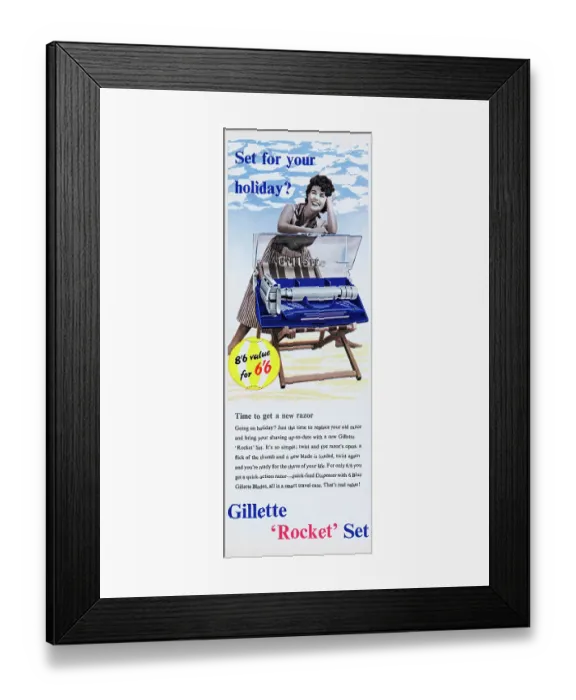 Framed Print : Gillette Rocket Set Framed Print : Gillette Rocket Set