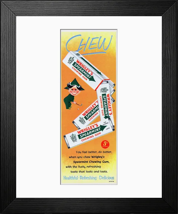 Framed Print : Wrigley's Spearmint Chewing Gum Framed Print : Wrigley's Spearmint Chewing Gum