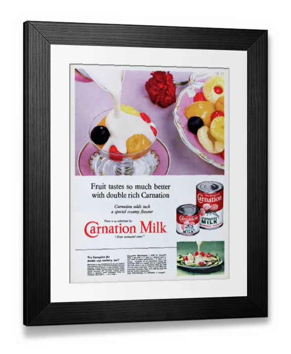 Framed Print : Carnation Evaporated Milk Framed Print : Carnation Evaporated Milk