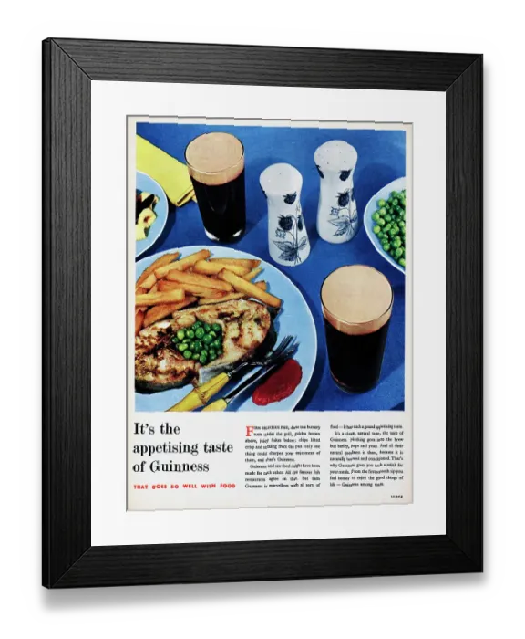 Framed Print : Guinness. 1956: Advertisement for Guinness stout with the caption It's Framed Print : Guinness. 1956: Advertisement for Guinness stout with the caption It's