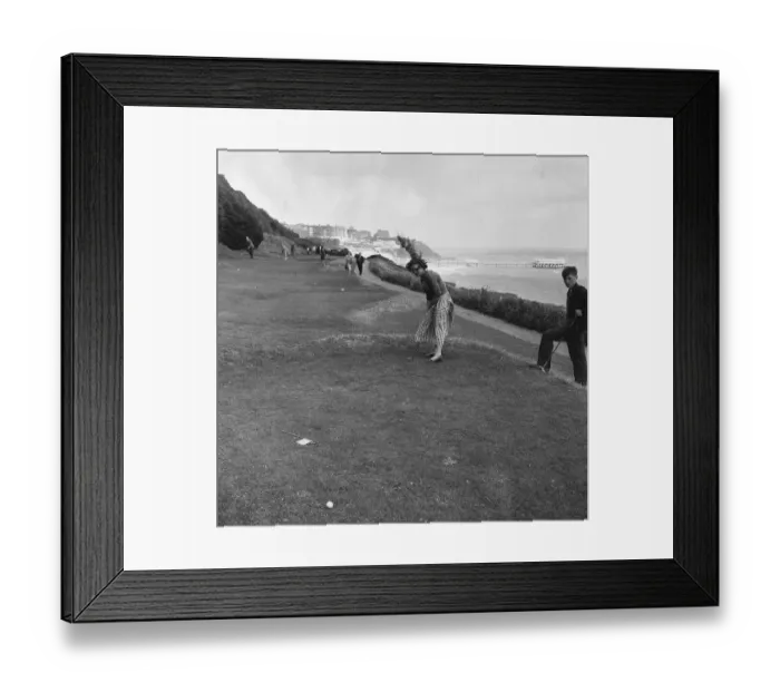 Framed Print : Seaside Putting Framed Print : Seaside Putting