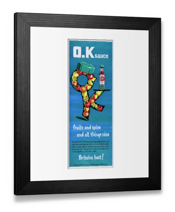 Framed Print : Mason's O.K. Sauce Framed Print : Mason's O.K. Sauce