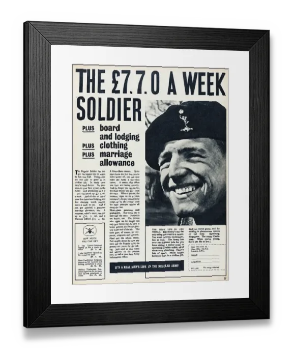 Framed Print : The £7.7.0 A Week Soldier