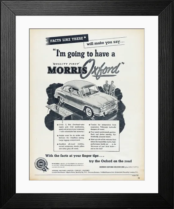 Framed Print : Morris Oxford Framed Print : Morris Oxford