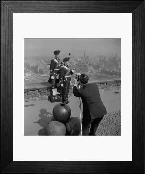 Framed Print : Picture Post Photographer And Scots Guards, 1956 Framed Print : Picture Post Photographer And Scots Guards, 1956
