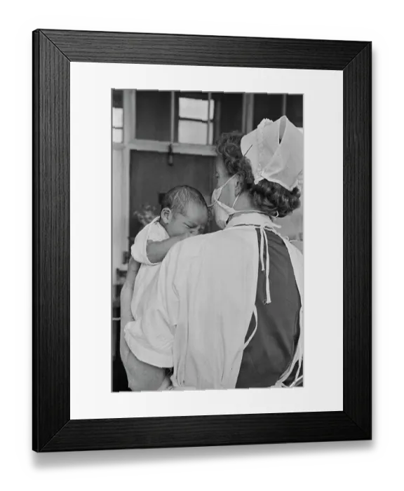 Framed Print : Newborn with Midwife Framed Print : Newborn with Midwife