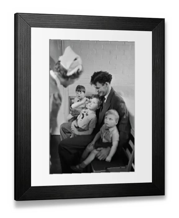 Framed Print : Father in Waiting Room Framed Print : Father in Waiting Room