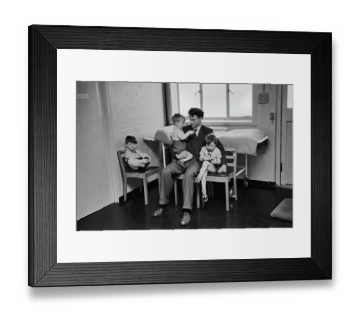 Framed Print : Father in Waiting Room Framed Print : Father in Waiting Room