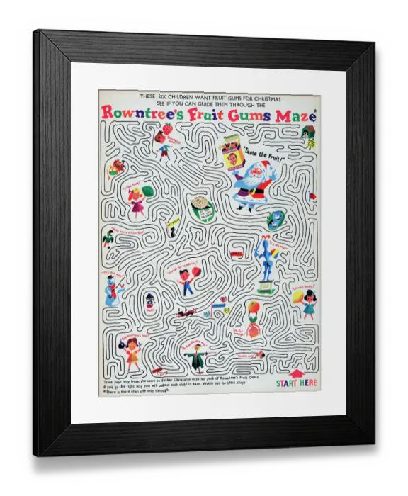 Framed Print : Rowntree's Fruit Gums Maze Framed Print : Rowntree's Fruit Gums Maze