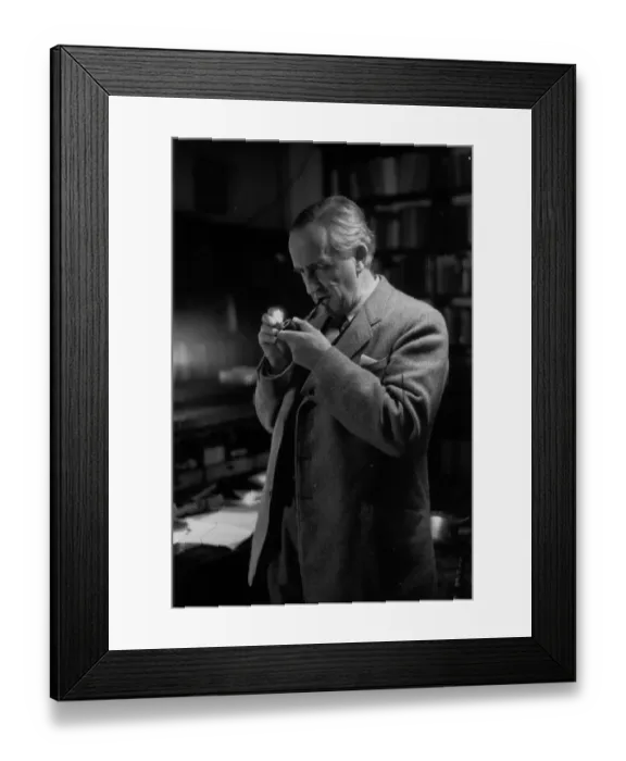 Framed Print : Tolkien. 2nd December 1955: Taking a relaxing smoke