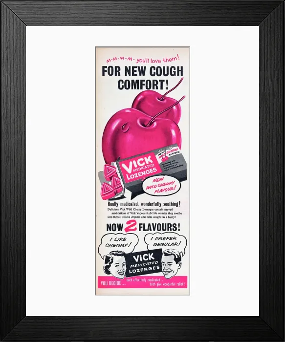 Framed Print : Vick Medicated Lozenges Framed Print : Vick Medicated Lozenges