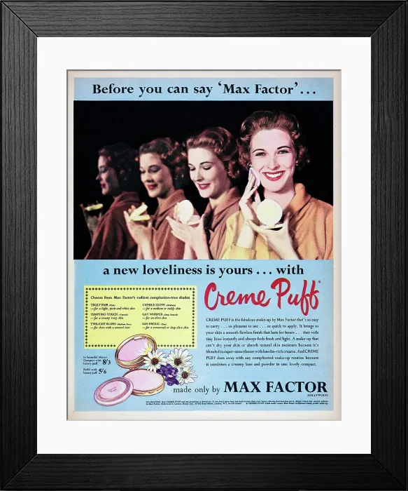 Framed Print : Max Factor Creme Puff Framed Print : Max Factor Creme Puff