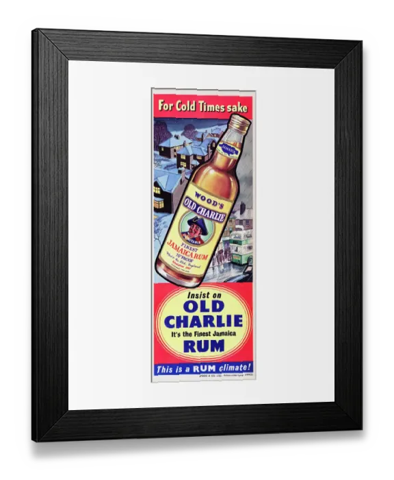 Framed Print : Wood's Old Charlie Rum Framed Print : Wood's Old Charlie Rum