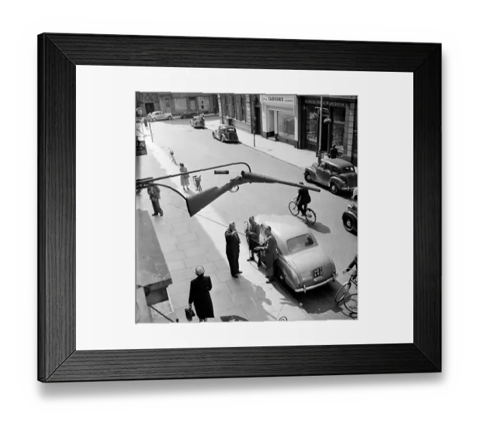 Framed Print : Gun Shop. 17th September 1955: John McPherson's sporting shop in Inglis Street