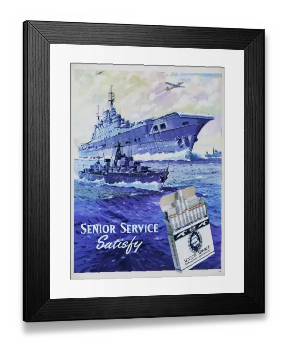 Framed Print : Senior Service Cigarettes