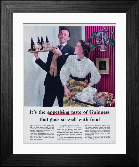 Framed Print : Guinness. 1955: Advertisement for Guinness stout with the caption It's Framed Print : Guinness. 1955: Advertisement for Guinness stout with the caption It's