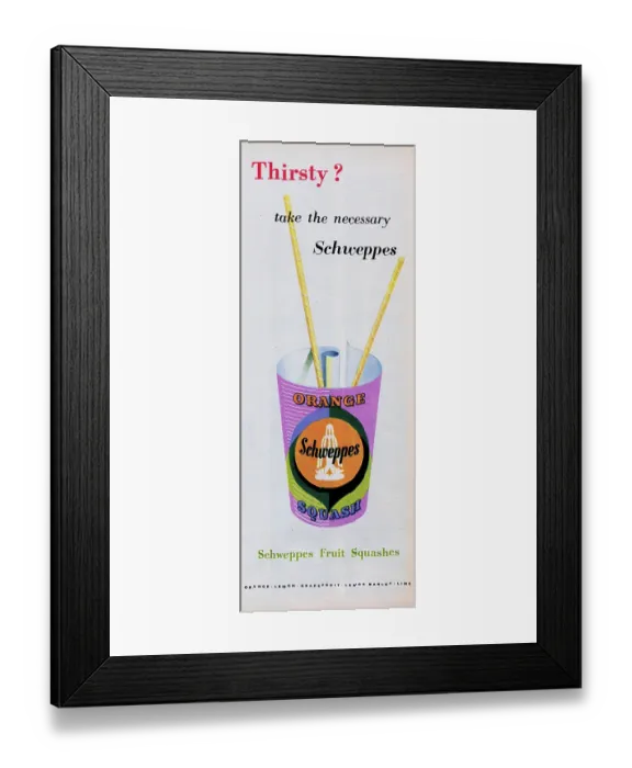 Framed Print : Schweppes Orange Squash Framed Print : Schweppes Orange Squash