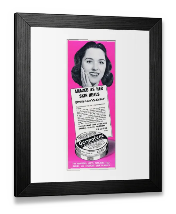 Framed Print : Germolene. 1955: Advertisement for Germolene Aseptic Ointment antiseptic