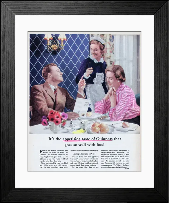 Framed Print : Guinness. 1955: Advertisement for Guinness stout with the caption It's Framed Print : Guinness. 1955: Advertisement for Guinness stout with the caption It's