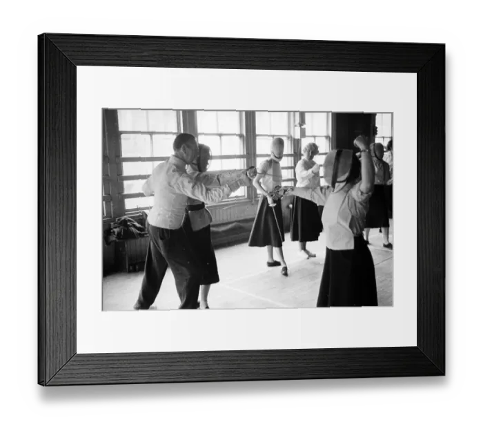 Framed Print : Fencing Class Framed Print : Fencing Class
