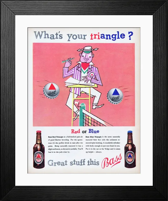 Framed Print : Bass Beer. 1955: Advertisement from Bass for the Red Triangle